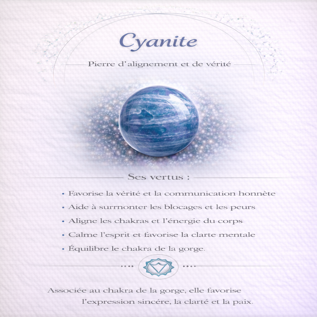 Collier pendentif en Cyanite Bleue