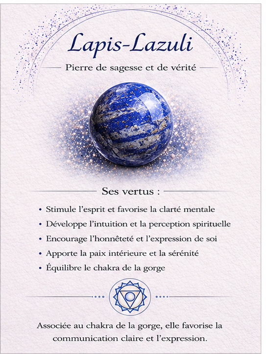 Collier à pétales et perles en Lapis-Lazuli - Sagesse Vérité Communication