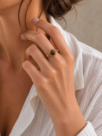Bague avec Oeil de tigre - Protection Confiance Courage