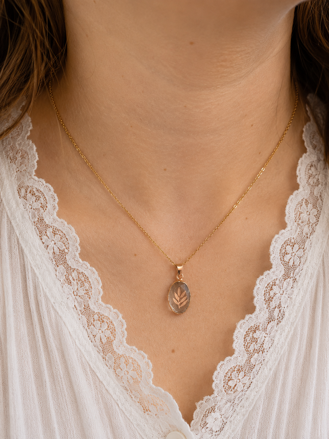 Collier avec pendentif en Aventurine