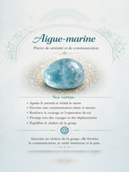 Collier avec pierres en Aigue Marine - Sérénité Courage Communication