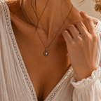 Collier pendentif avec Quartz Rose - Amour Tendresse Réconfort