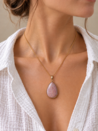 Collier pendentif en Rhodochrosite - Amour Compassion Guérison
