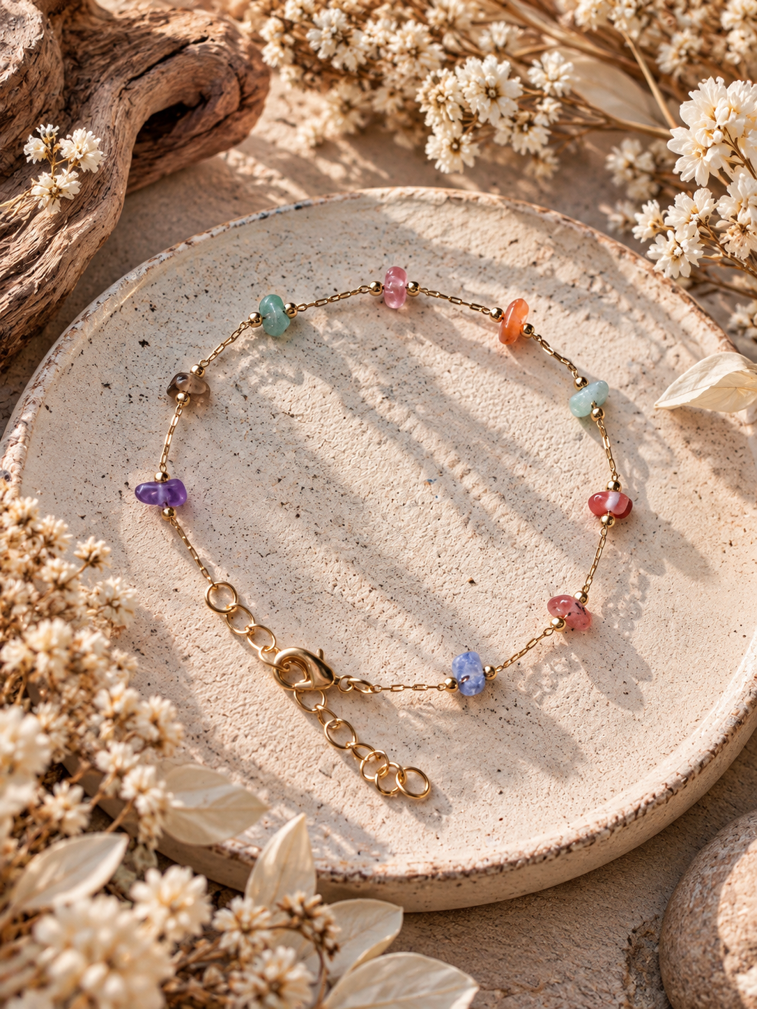 Bracelet avec pierres diverses