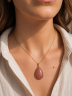 Collier pendentif en Rhodochrosite - Amour Compassion Guérison
