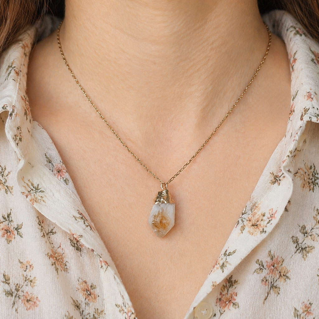 Collier pendentif en Citrine
