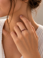 Bague avec perles en Grenat - Passion Force Vitalité