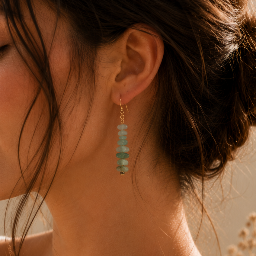 Boucles d'oreilles en Aventurine - Chance Croissance Équilibre