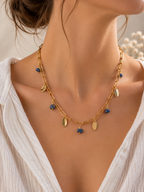 Collier à pétales et perles en Lapis-Lazuli - Sagesse Vérité Communication