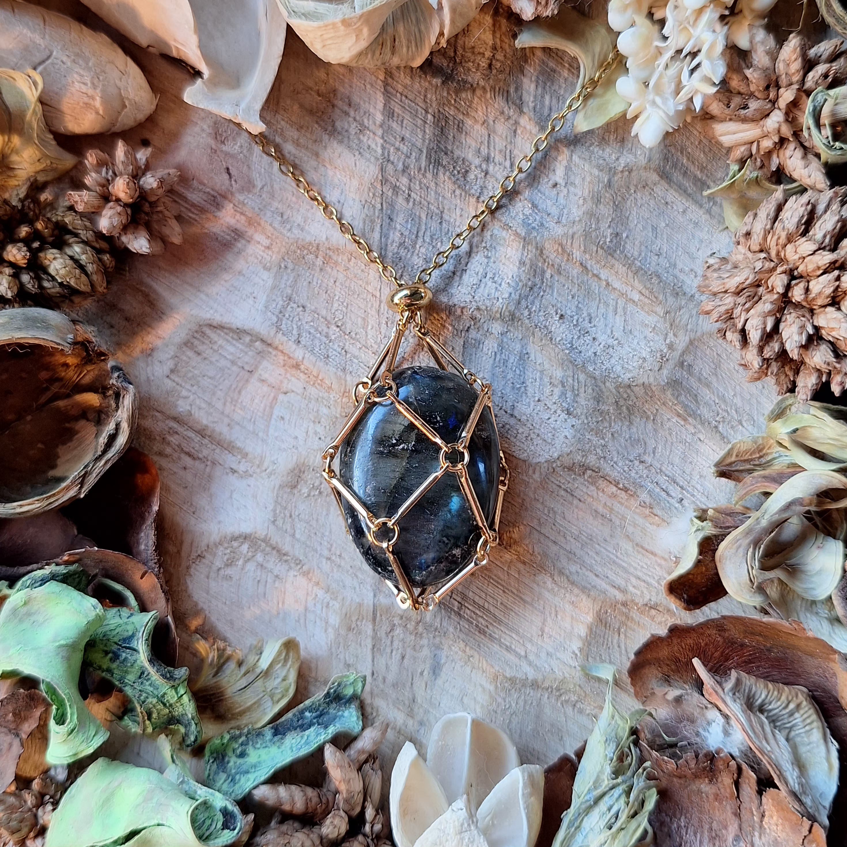 Collier pendentif avec Labradorite