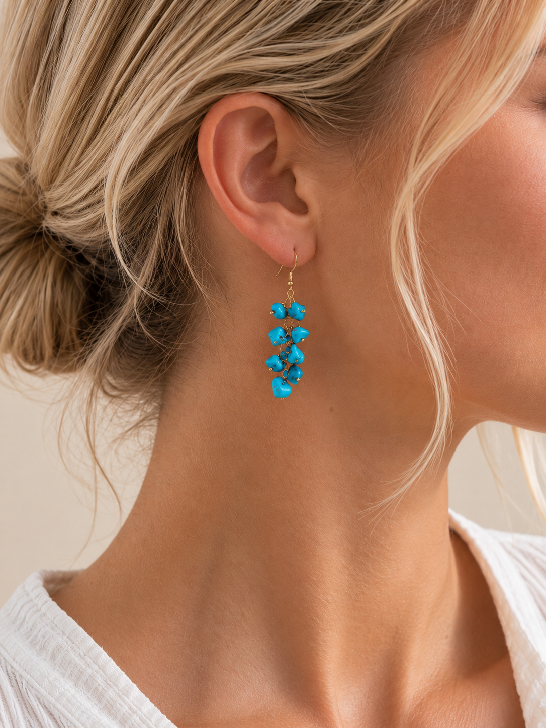 Boucles d'oreilles en Turquoise - Protection Communication Équilibre