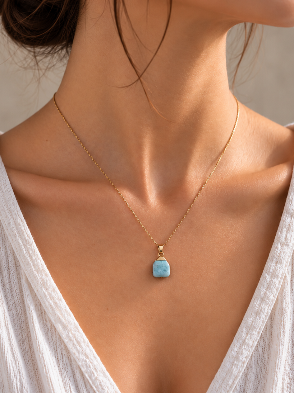 Collier avec pendentif en Amazonite - Calme Expression Harmonie