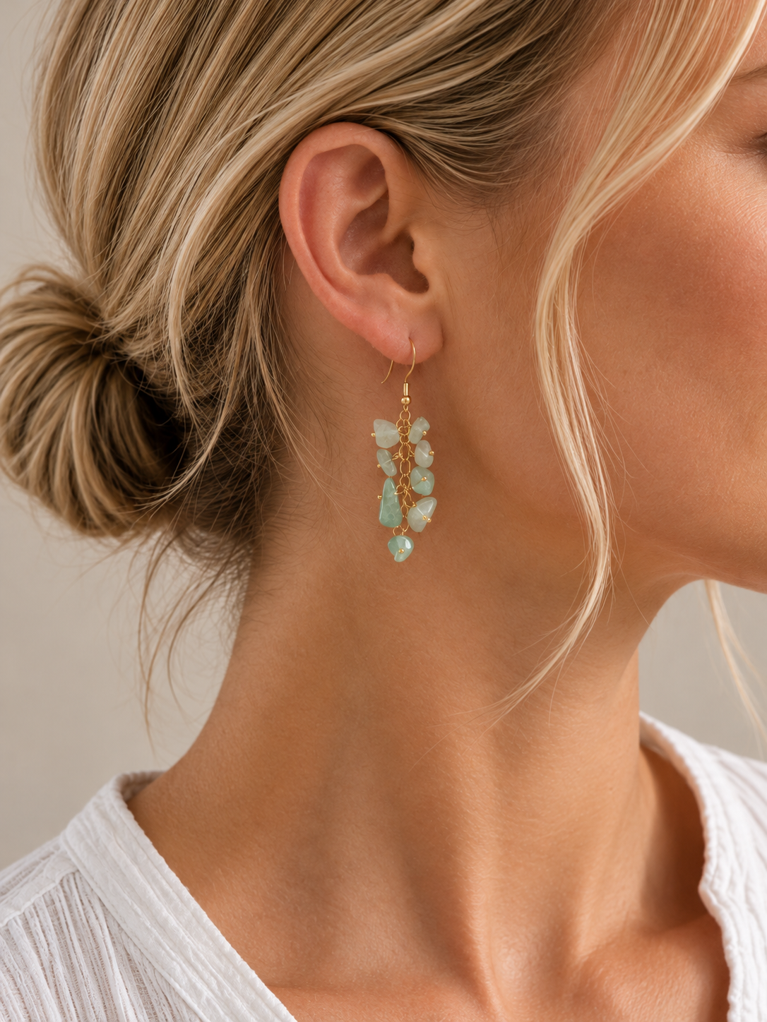 Boucles d'oreilles en Aventurine Verte