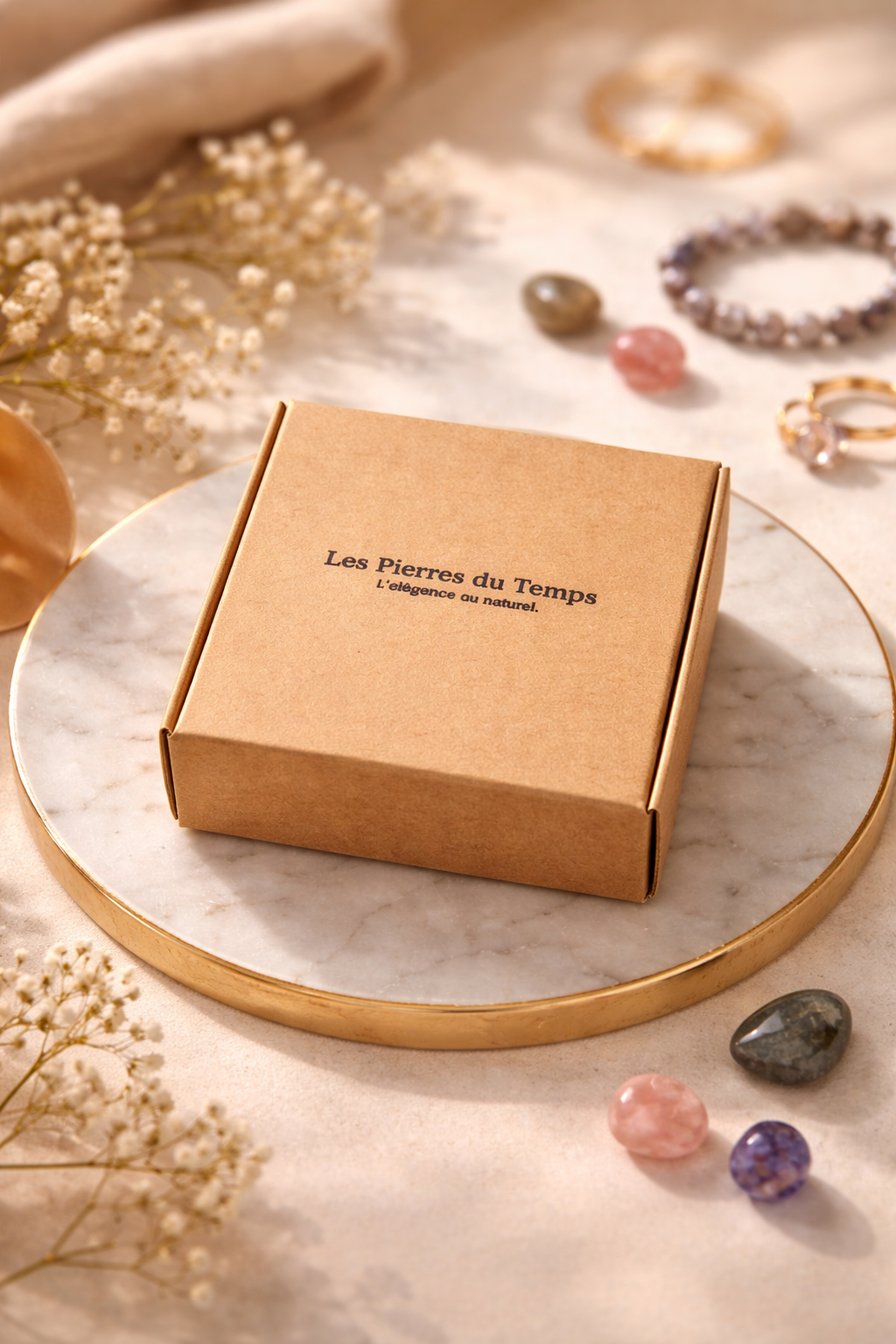 Collier pendentif avec Quartz Rose