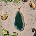 Collier pendentif en Agate Verte