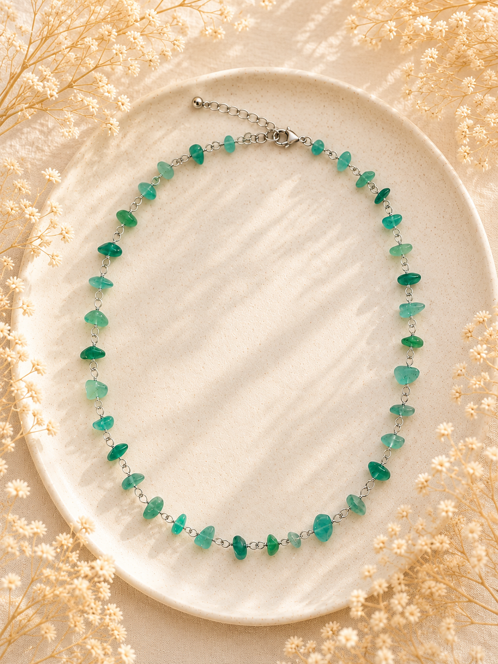 Collier avec perles en Aventurine Verte - Chance Croissance Équilibre