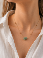Collier avec pierre d'Aventurine - Chance Croissance Équilibre