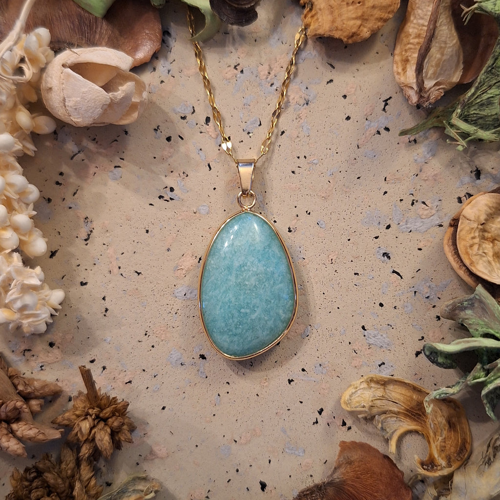 Collier pendentif en Amazonite