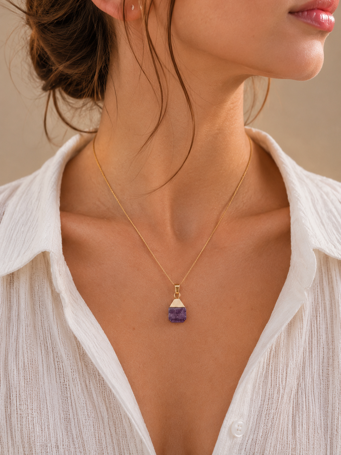 Collier pendentif en Améthyste - Sérénité Intuition Apaisement