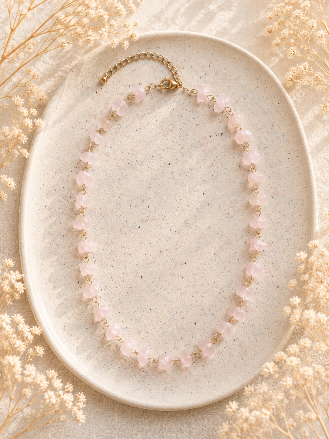 Collier avec perles en Quartz blanc - Clarté Harmonie Énergie