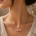 Collier avec perles en Pierre du Soleil - Joie Vitalité Optimisme