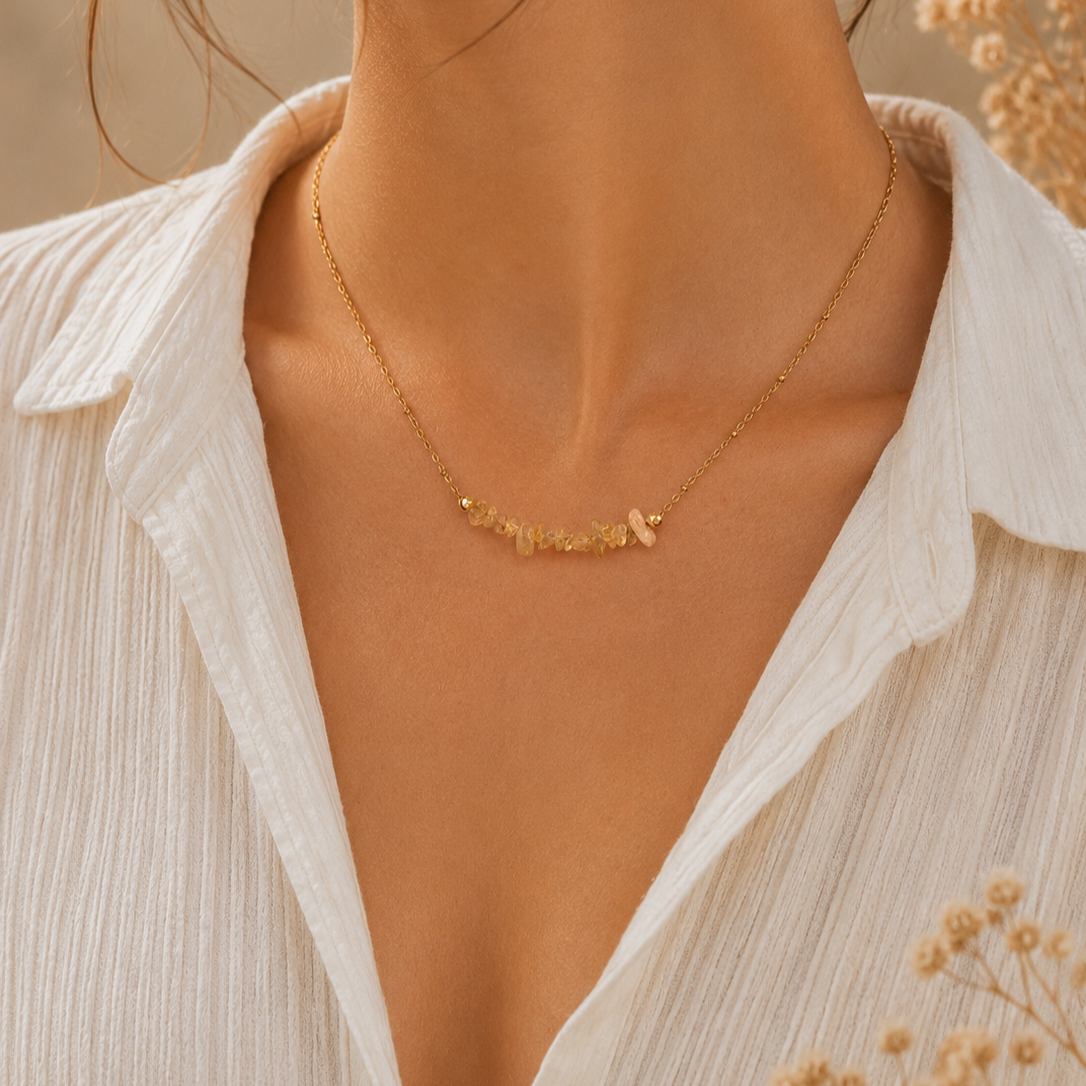 Collier avec Pierres du Soleil - Joie Vitalité Optimisme
