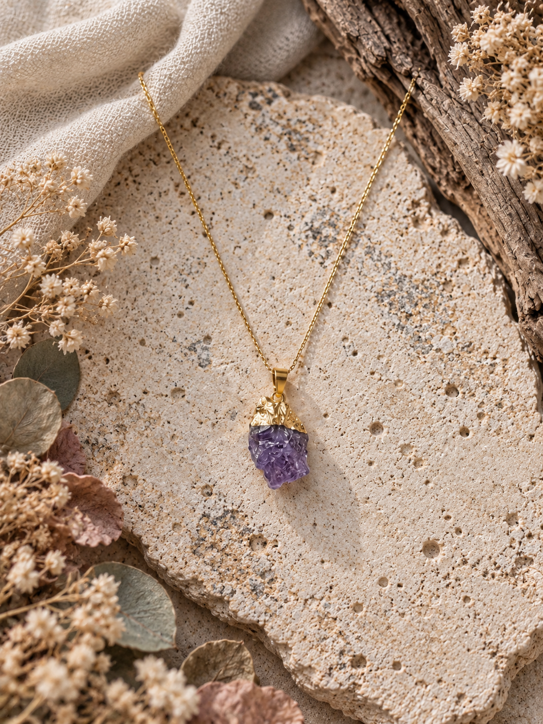 Collier pendentif en Améthyste - Sérénité Intuition Apaisement