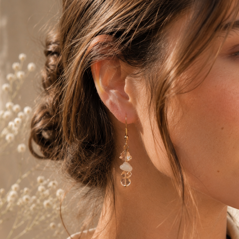 Boucles d'oreilles en Citrine - Abondance Énergie Confiance