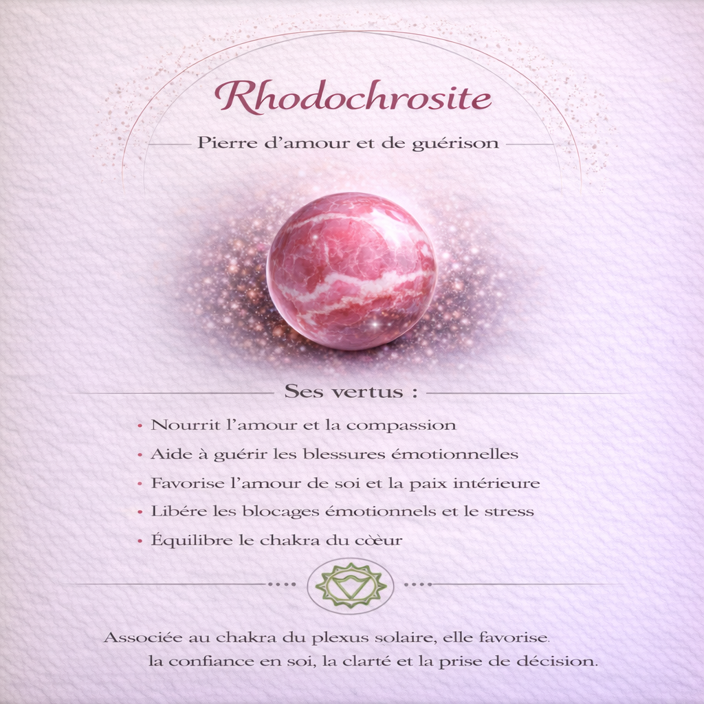 Collier pendentif en Rhodochrosite