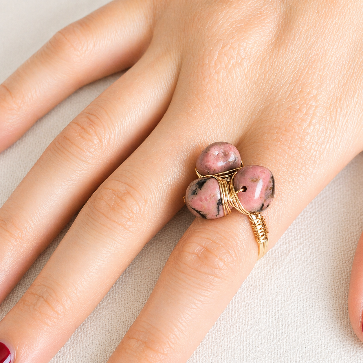 Bague en Rhodonite