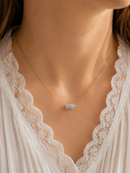 Collier avec pendentif Aigue Marine