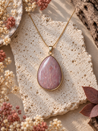 Collier pendentif en Rhodochrosite - Amour Compassion Guérison