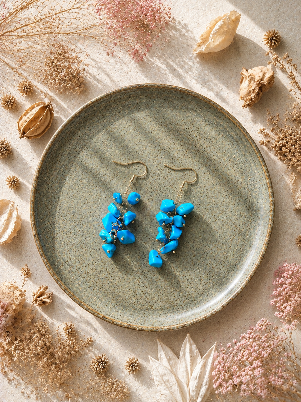 Boucles d'oreilles en Turquoise - Protection Communication Équilibre