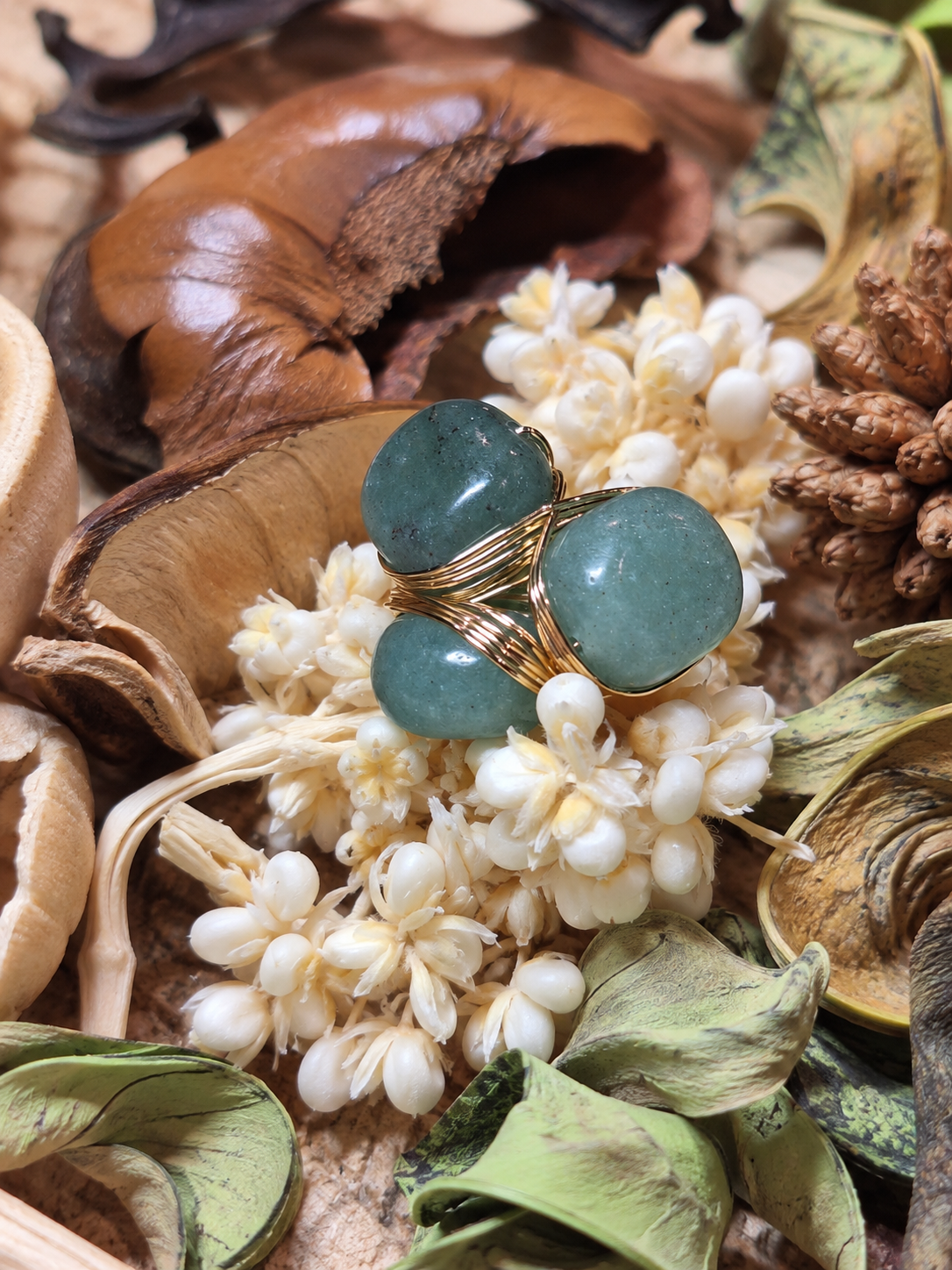 Bague en Aventurine - Chance Croissance Réconfort