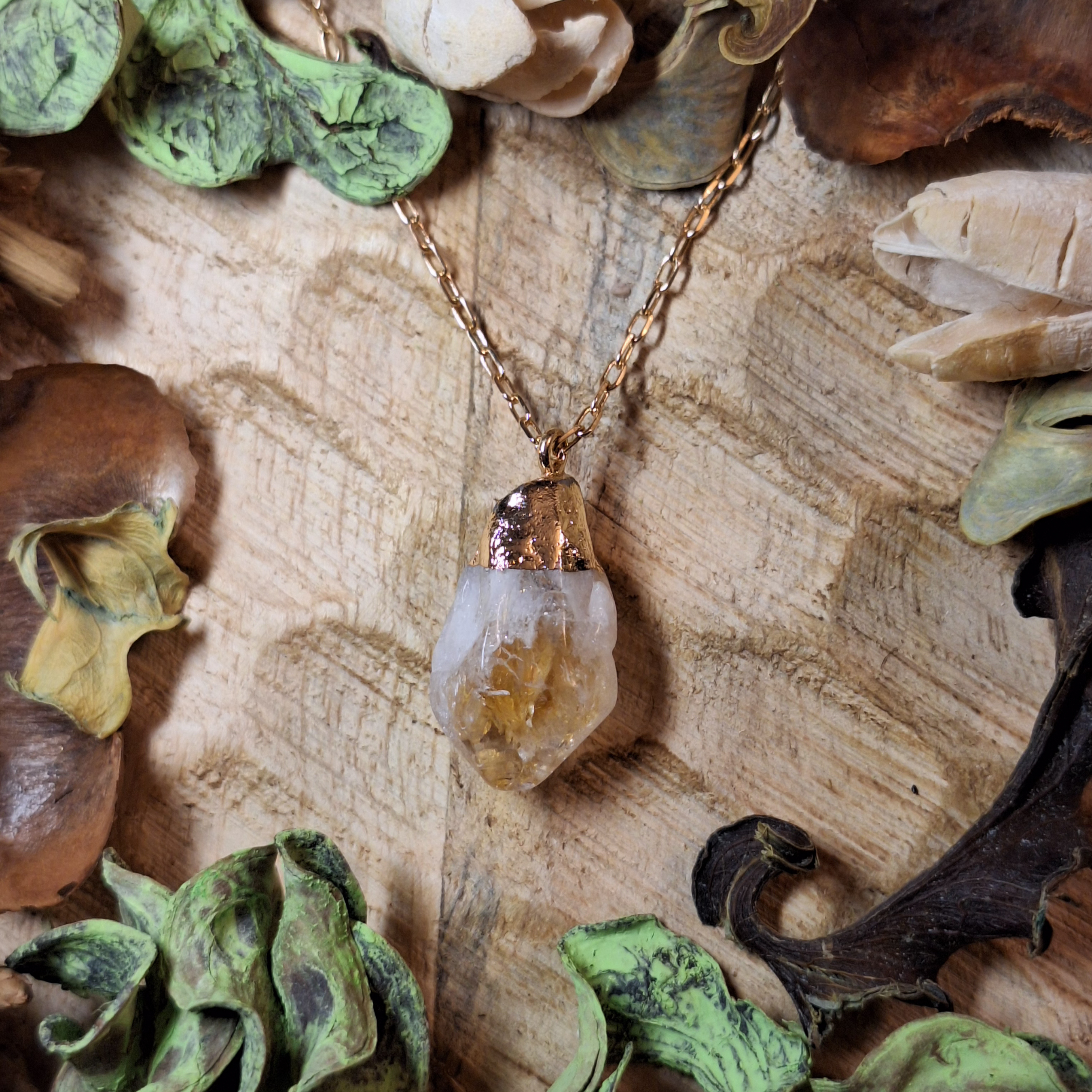 Collier pendentif en Citrine