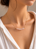Collier avec perles en Quartz Blanc - Clarté Harmonie Énergie