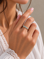 Bague avec perles d'Amazonite - Calme Expression Harmonie