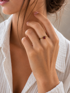 Bague avec Jaspe rouge - Force Courage Vitalité