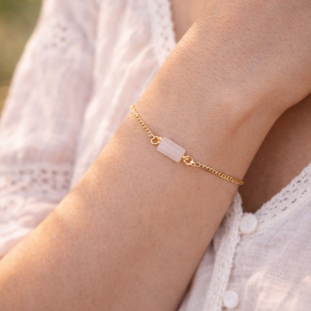 Bracelet avec Quartz rose
