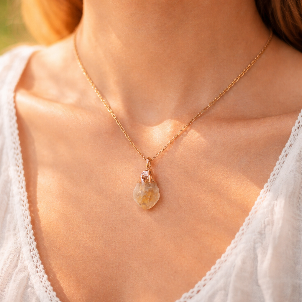 Collier pendentif en Citrine