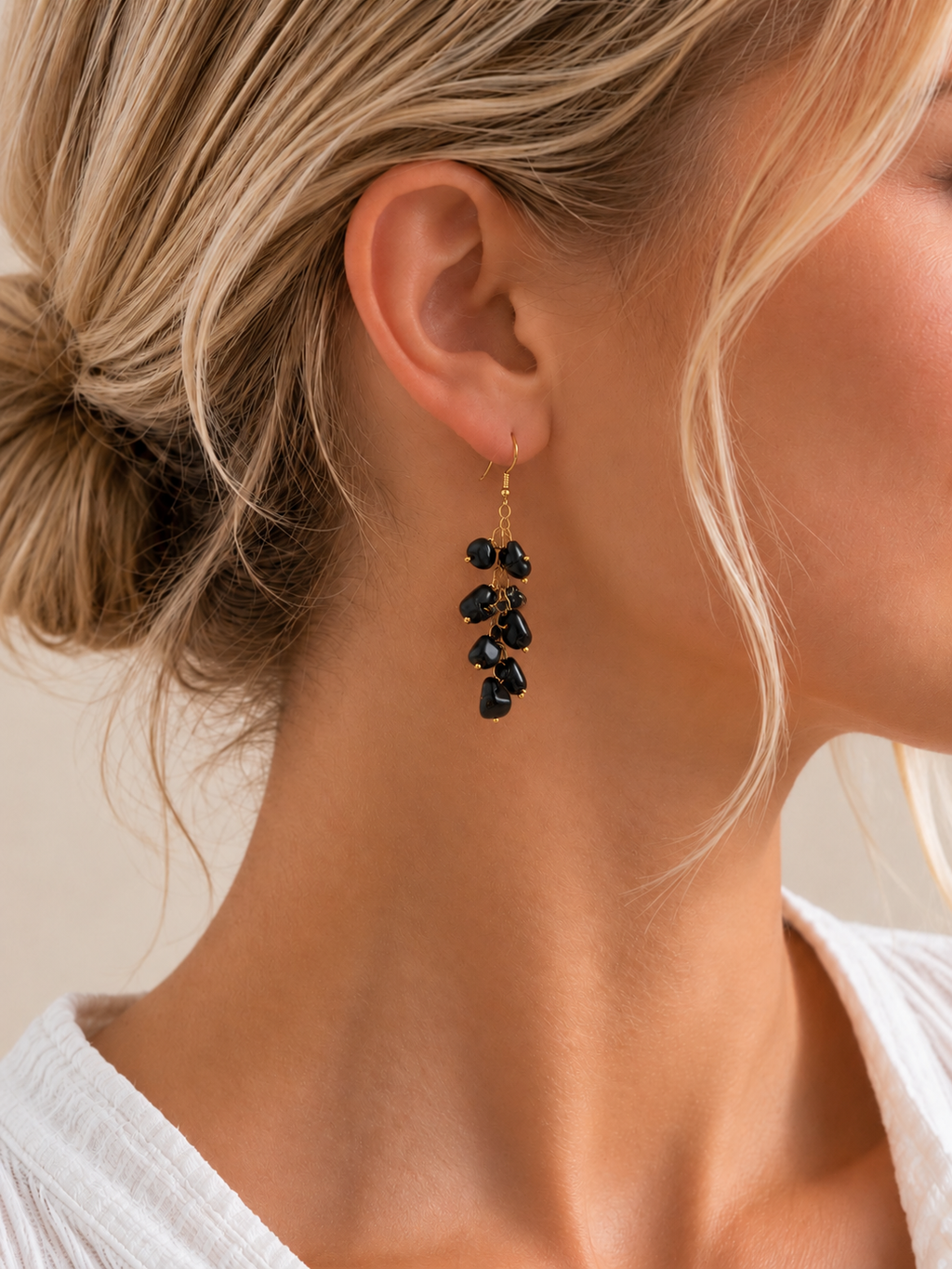 Boucles d'oreilles en Onyx - Protection Maîtrise Stabilité