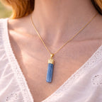 Collier pendentif en Cyanite Bleue