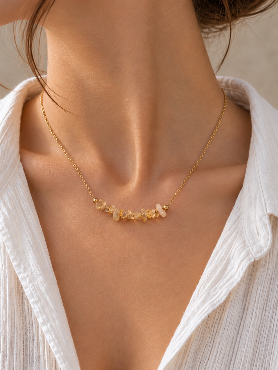 Collier avec Pierres du Soleil - Joie Vitalité Optimisme
