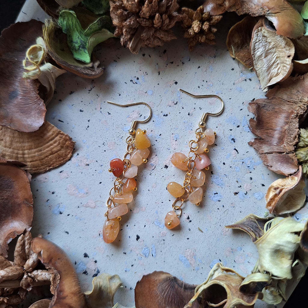 Boucles d'oreilles en Aventurine orange