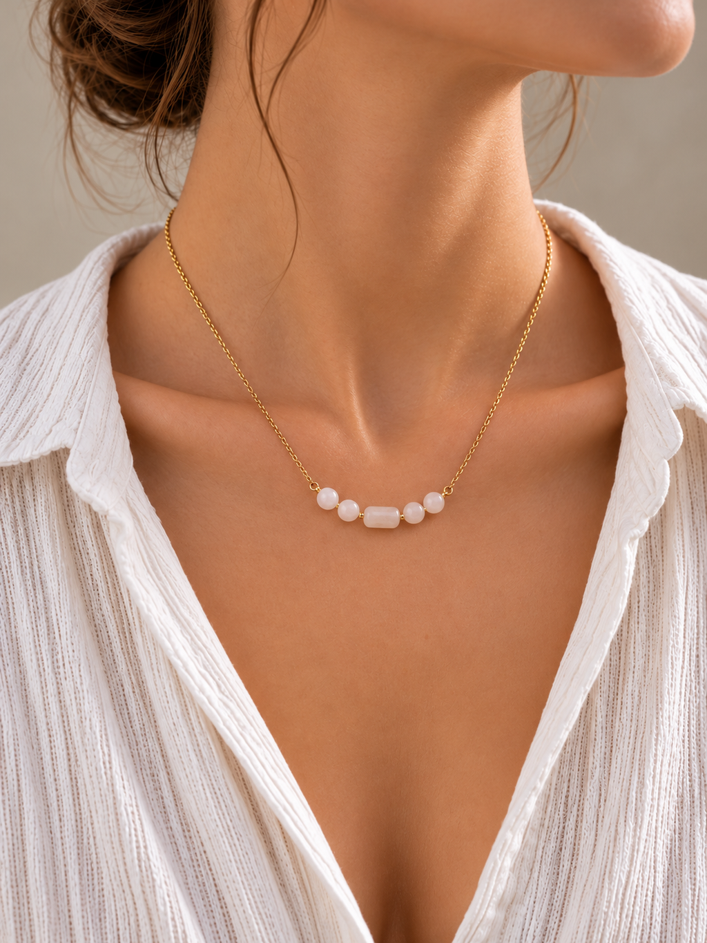 Collier avec perles en Pierre de Lune - Féminité Intuition Douceur
