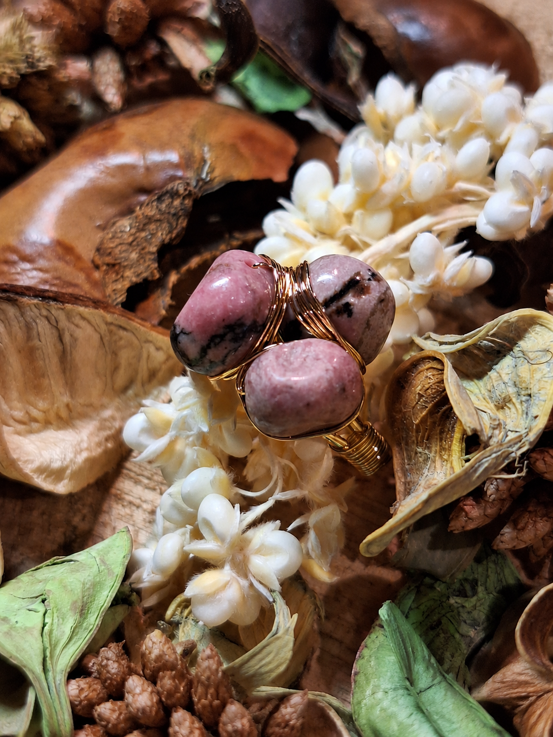 Bague en Rhodonite - Harmonie Pardon Équilibre