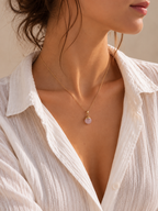 Collier pendentif en Quartz Rose - Amour Tendresse Réconfort