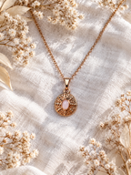 Collier pendentif avec Quartz Rose - Amour Tendresse Réconfort