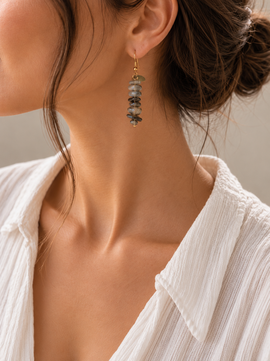 Boucles d'oreilles en Labradorite - Protection Équilibre Régénération