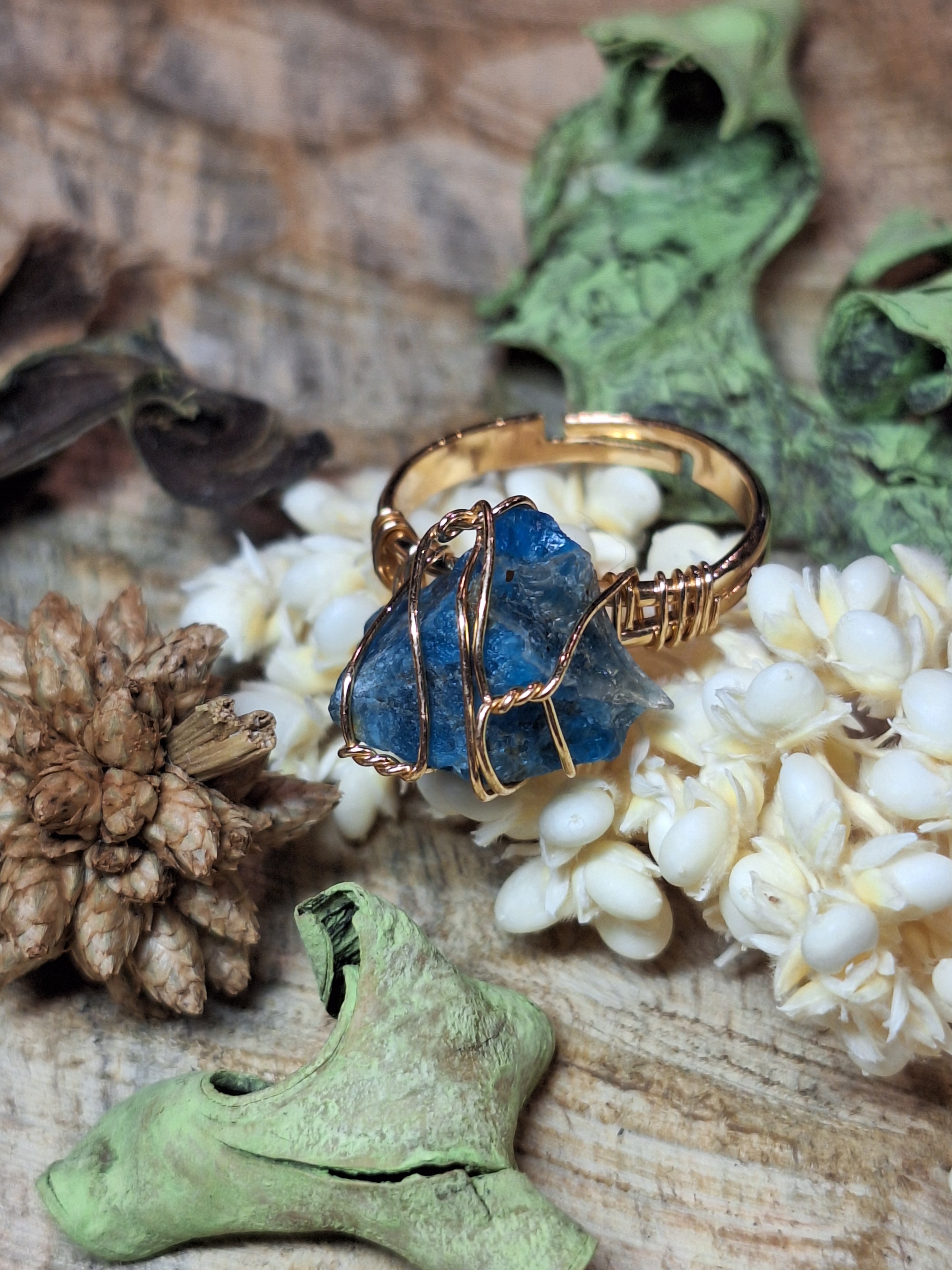 Bague avec Apatite - Motivation Clarté Inspiration